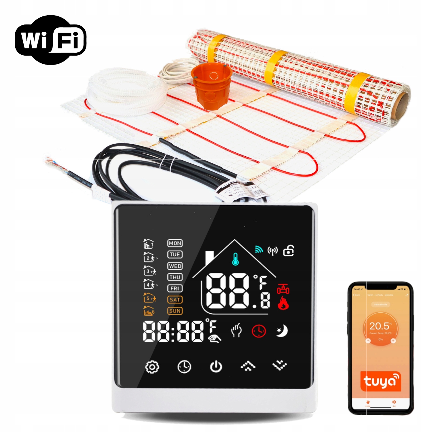 Sada vykurovacích podložiek pod dlažbu NVMGW150 / NVT84 BC WiFi - 1,5 m2
